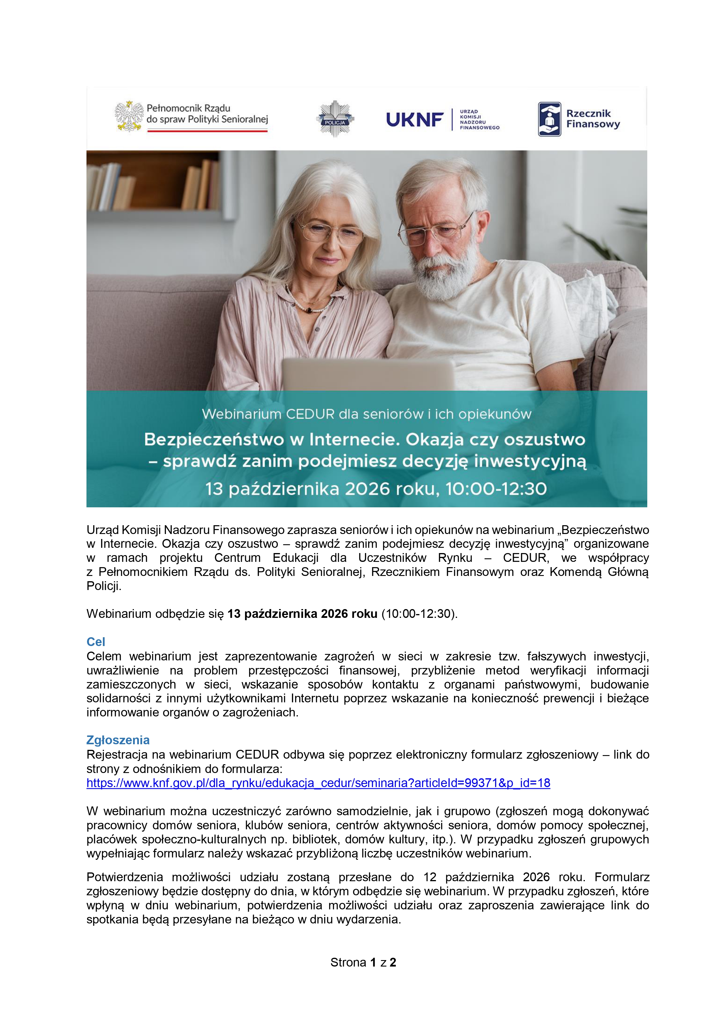 Urząd KNF - informacja nt- webinarium CEDUR - 13 października 2026 roku_page-0001