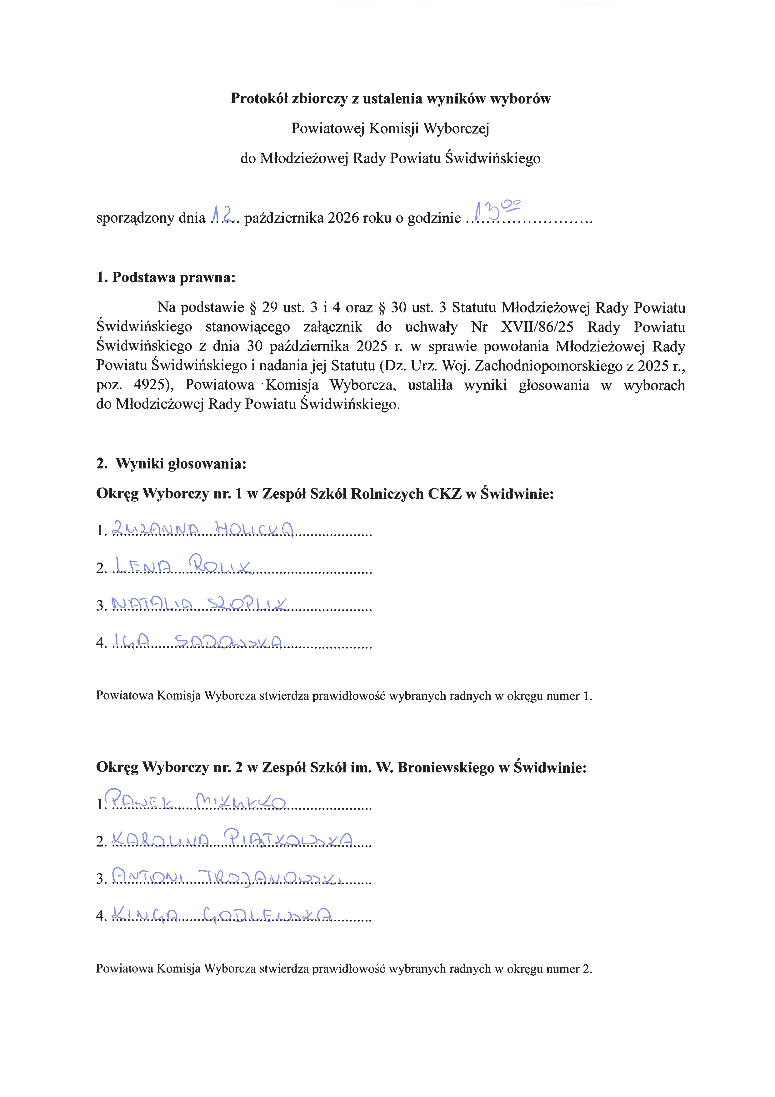 Protok&oacute;ł_zbiorczy_z_12-10-26_r-_-_ustalenie_wynik&oacute;w_wybor&oacute;w_do_Młodzieżowej_Rady_Powiatu_Świdwińskiego_-_kadencja_I_page-0001