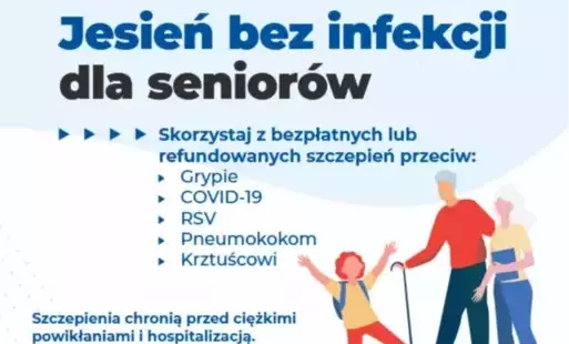 Plakat - jesień bez infekcji dla Seniorów