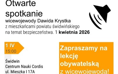 Plakat - zaproszenie na spotkanie z wicewojewodą